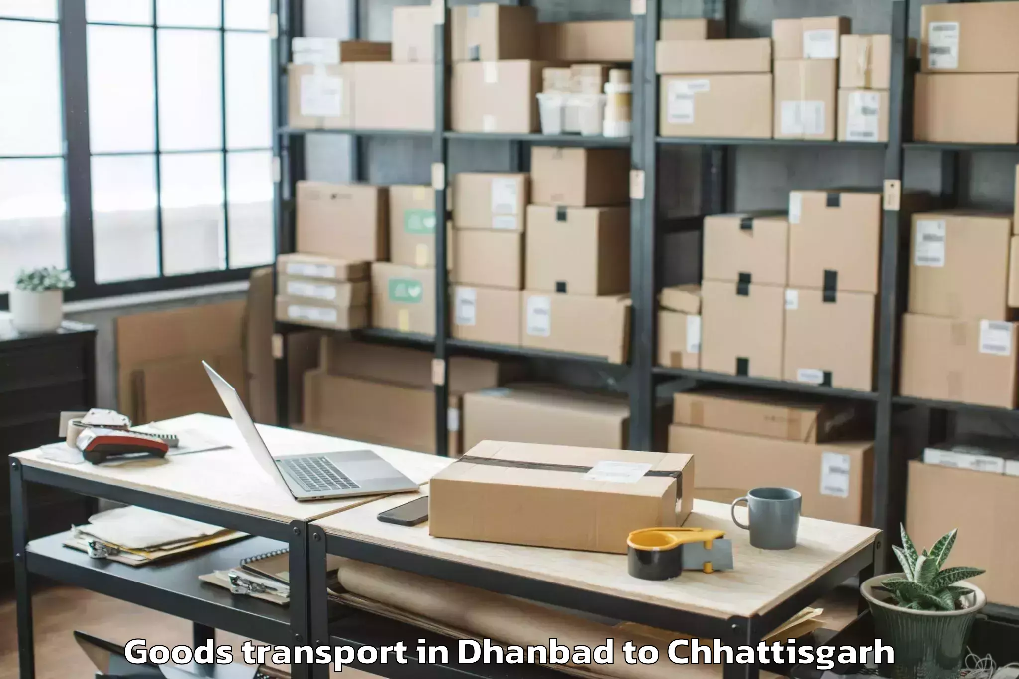 Get Dhanbad to Kharora Goods Transport